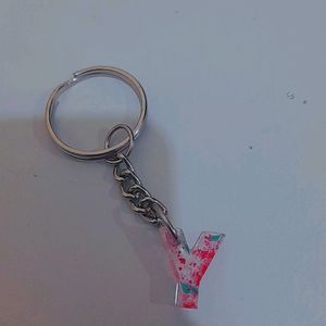 Resin Y,Z And R Letter Keychain