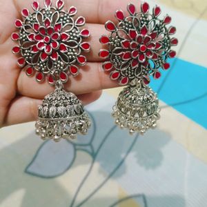 Traditional Ethnic Maroon Colour Jhumkas