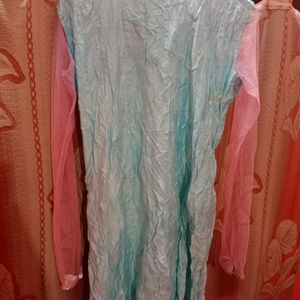 Baby Blue And Pink Embroidered Kurta