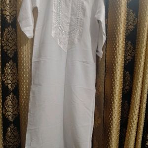 White Embroidery Kurti