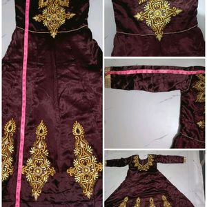 ❤️Maron Anarkali Suit Set