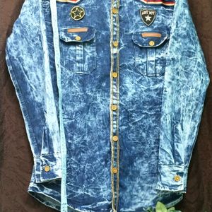 Denim Shirt fancy style/Rhinestone/Unique attract