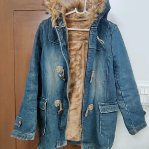 Denim Long Winter Jacket