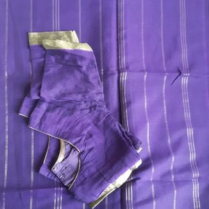 plain purple saree