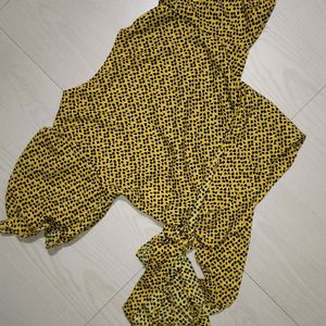 Yellow & Black Print Francy Top