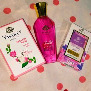 3 Set Yardley EDP, Compact Perfume,Soap Combo