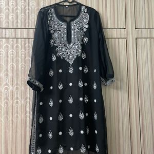 Black Chikankari Kurta