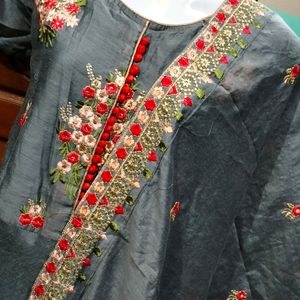 Beautiful Embroidery Long Dress With Dupatta