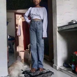 Baggy Jeans,Girl's Denim Bell Bottom Jeans