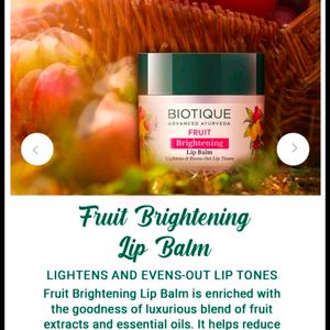 💐Biotique Ayurvedic Fruit Brightening Lip Balm