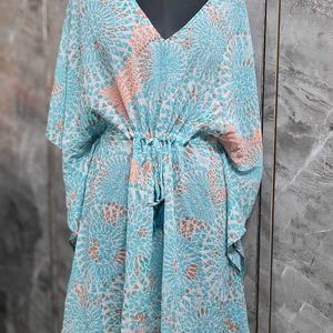 Green Printed Kaftan