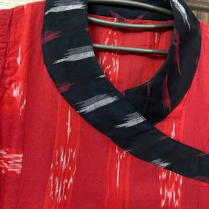 Red And Black Kurta