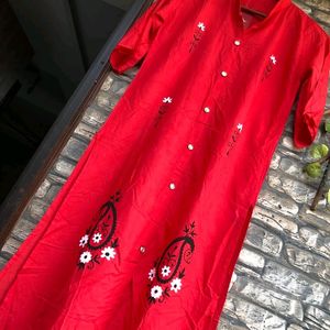 Red Floral Kurti♥️