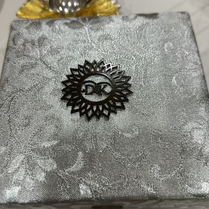 Sliver Flower Diya  With Granite Base Pooja Needs