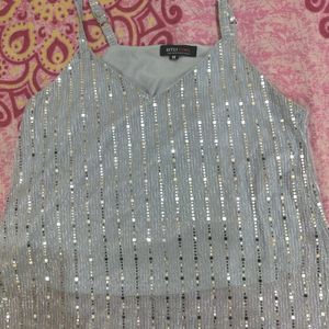 Light Blue Sequins Top