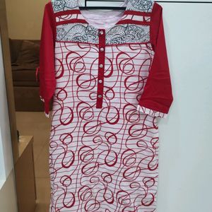 Red Cotton Kurti