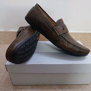 BROWN Loafer Shoes (Size: 9)