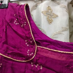 Purple Organza Kurta