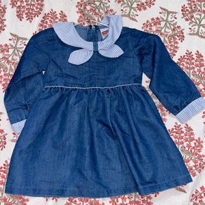 Babyhug Cotton Knit Full Sleeve Frock