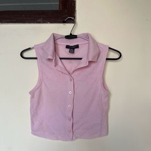 Polo Sleeveless Rib Top