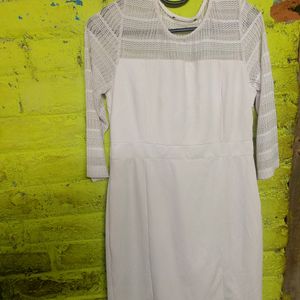 White Colur Bodycon Dress .Side Me Zip Hai