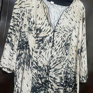 Black & Cream Printed Top For Girl & Woman 42 Bust