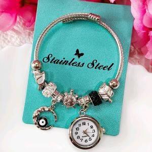 Charms With Watch Kada Bracelet