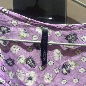 Floral Lavender Wrap Top
