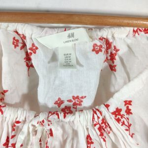 H&M White Printed Western Top (Women)