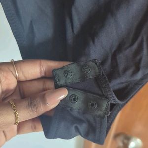 Zara Polyamide Square Neck Black Bodysuit MRP 1500