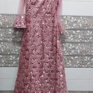 Pink Ethnic Gown For Girls