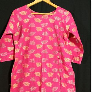 Pink Motif Waved Kurta ( Women's)