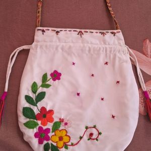 Designing Hand Enbroidery Potli Bag