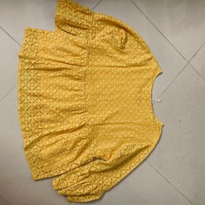 Mustard Peplum Top