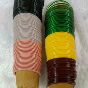 Pack Of 6 Multicolour Plastic Bangles Set .2/6