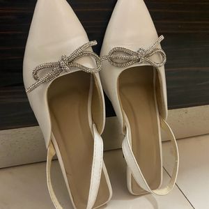 Rhinestone White Heels