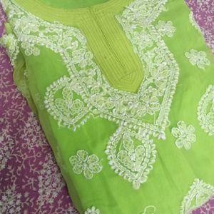 Short Chikankari Kurta