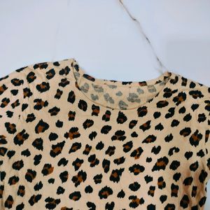 Biege Tiger Print Top