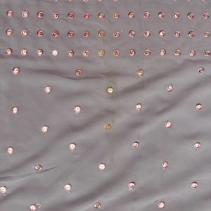 Inddus Brand Mauve Embellished Saree With Blouse