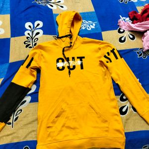 Yellow Colour Hoodie For Mens