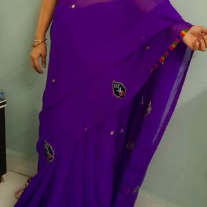 New Embroidered Saree & Blouse