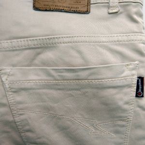 Cream Colour Cotton Jeans