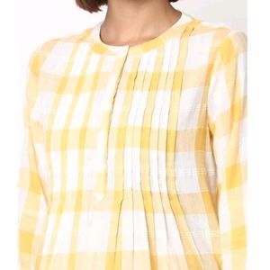 DNMX Checked Shirt Tunic with Pintucks