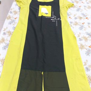 Westside Lemon And Black Kurti