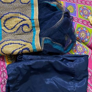 Royal Blue Suit With Leggings And Dupatta