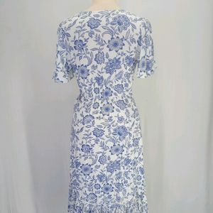 New Wrap Ivory Blue Dress