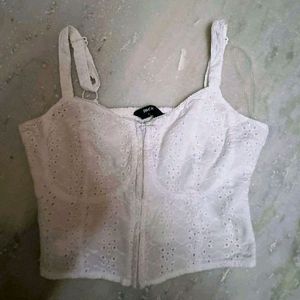 Schiffli Strappy Crop Top