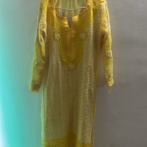 Pure Chikankari Kurta With Inner Lining