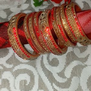 Red Stone Bangles Set