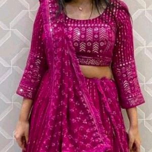 Attractive Party Wear Silk Lehenga